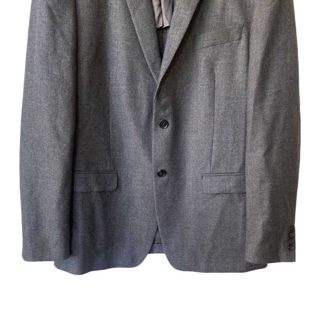 Lauren Ralph Lauren Mens Wool Suit Jacket Blazer Size 44 Long‎ Gray Two Button